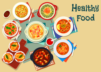 Popular soup of world cuisine icon