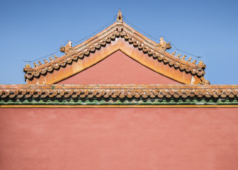 The architecture of Forbidden City, Beijing