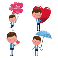 collection boy love happy vector illustration eps 10