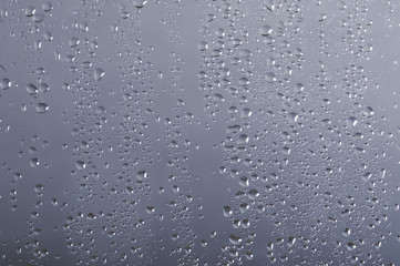Water or Rain drops on a glass window abstract background