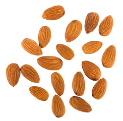 almonds isolated on white background