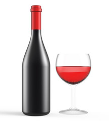 opaque wine bottle with wine