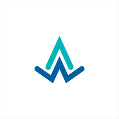 Letter w line color logo