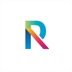 Modern letter R color logo