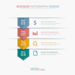 infographic flat vector design element with paper art illustrati