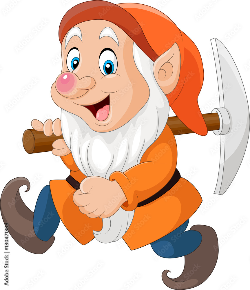 Wall mural cartoon dwarf miner