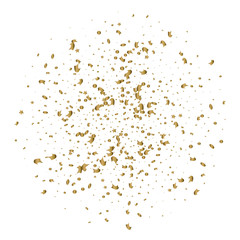 Abstract background with alling golden tiny confetti pieces.