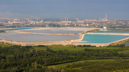 View of the factory Bashkir Soda Company from Shihan Kushtau.