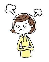 女の子：怒る、ケンカ
