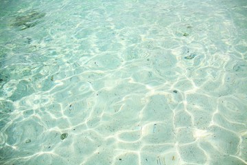 Crystal clear sea water with sun light