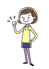 女の子：やる気

