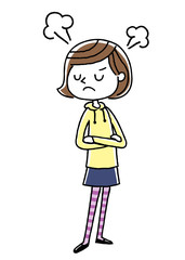 女の子：怒る、ケンカ

