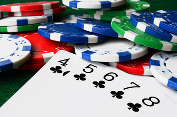 Poker Chips and Playing Cards