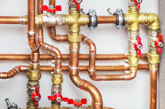 Copper valves and pipes