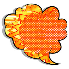 Speech bubble filled with comic book background.