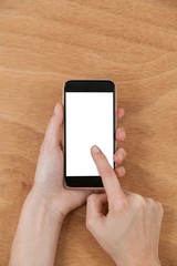 Hands using mobile phone