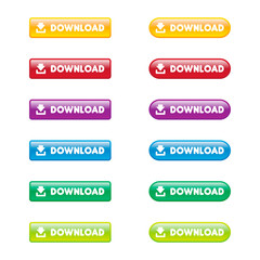 Colorful Set of Download Buttons