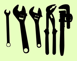 Wrenches, spanners silhouette. Good use for symbol, logo, web icon, sign, or any design you want.