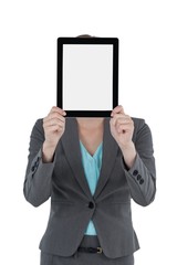 Businesswoman holding digital tablet