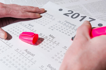 Fototapeta premium Analysis of a calendar