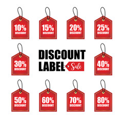 Obraz na płótnie Canvas Set of discount labels. Vector discount tags collection.