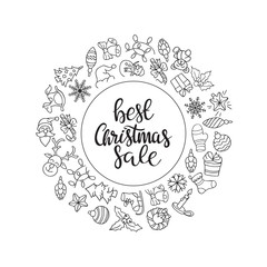 Merry Christmas sale background. Vector art.
