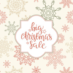 Merry Christmas sale background. Vector art.