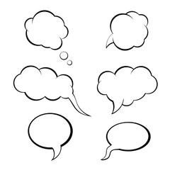 speech bubbles set, think bubble.