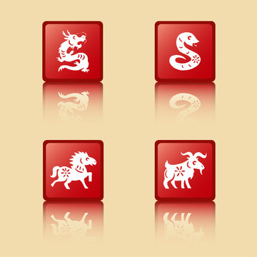 Chinese Zodiac Animal Icons Collection