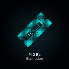 Ticket - pixel illustration.
