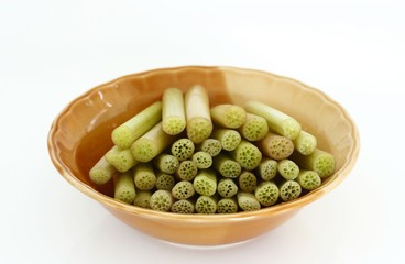 Lotus stems in the bowl