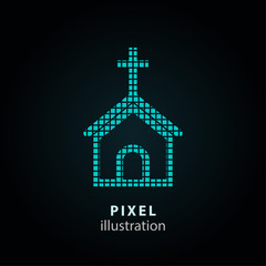 Church - pixel illustration.
