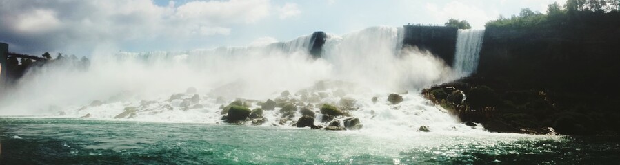 Niagara falls panoramic view from The bottom
