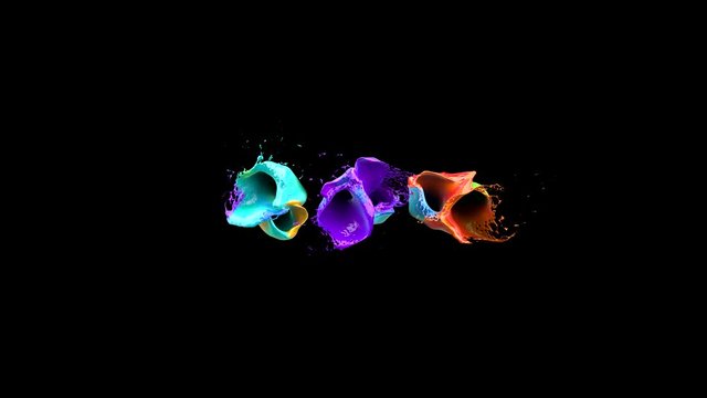 liquid explosion on black slow motion, shallow dof, alpha matte, 4k