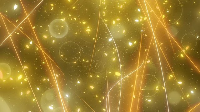 光の軌跡と桜花びら