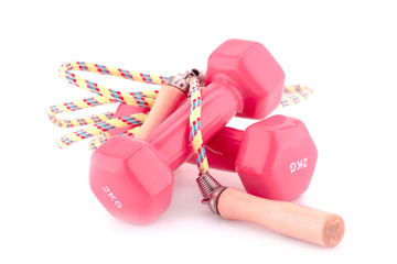 Dumbells and skipping rope - 130480577