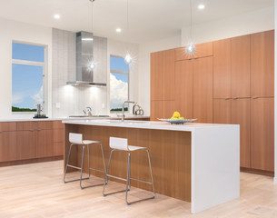 Amazing new contemporary wooden Kitchen with kitchen Island and