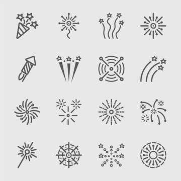 Firework Line Icon