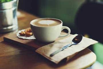 coffee latte in coffee shop
