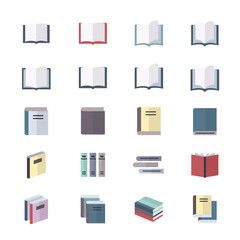 Book Icons Set Of Stationery Icons Vector Illustration Style Colorful Flat Icons