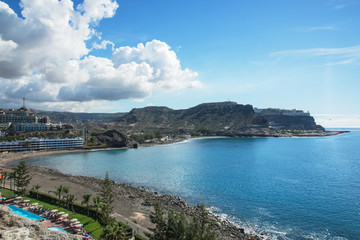 View of Tauro beach on the island of gran canaria, spain