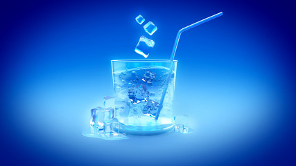 Glass with cold drink