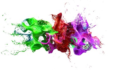 Obraz na płótnie Canvas liquid ink colourful eplosion. 3d illustration