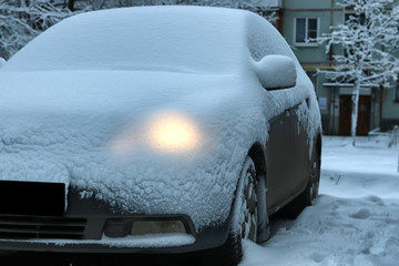 car covered snow