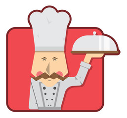 The cook with a dish