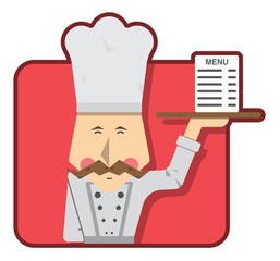 The cook with the menu
