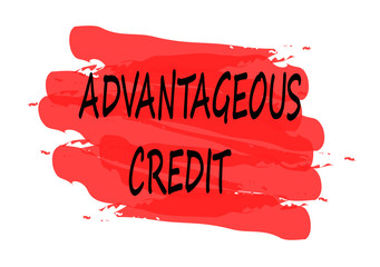 advantageous credit red banner on white background