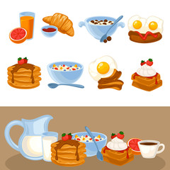 Vector breakfast food set
