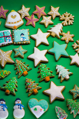 Christmas tree, stars, gingerbread, background