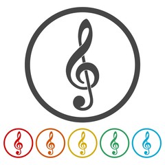 Obraz premium Treble clef vector icon